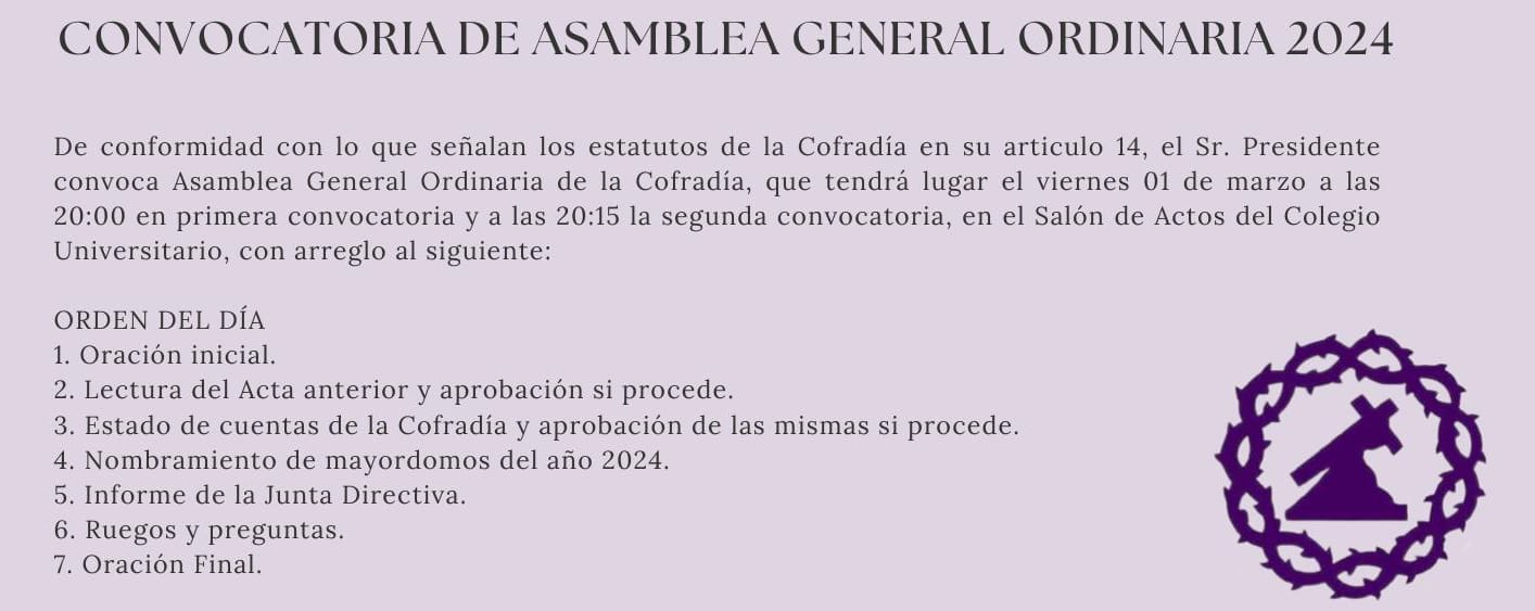 Convocatoria Asamblea General Ordinaria 2024