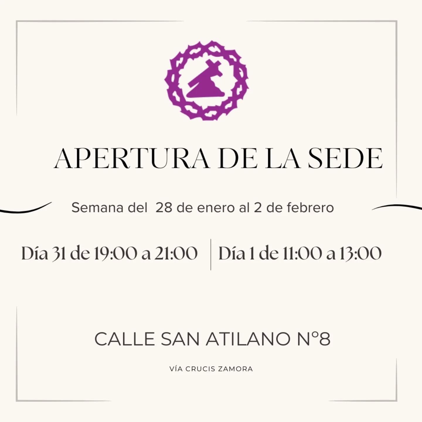 Apertura de la sede semana del 27 de Enero al 2 de Febrero